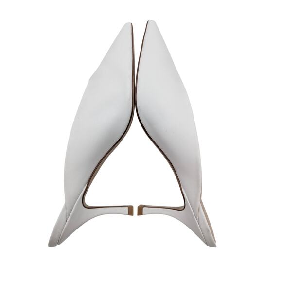 Stuart Weitzman Lula Pointed Toe Pump Women's Leather White Size US8.5B EU39 - Picture 10 of 15